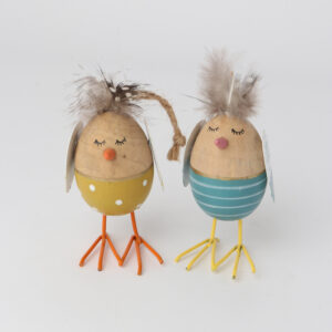 Whimsical Chick Eggs Fluffy Hanger 2 asstd